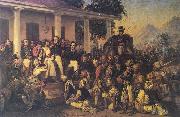 Raden Saleh Depicts the arrest of prince Diponegoro at the end of the Javan War oil painting on canvas